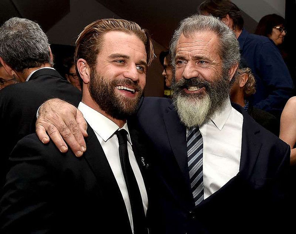 Mel Gibson with his son