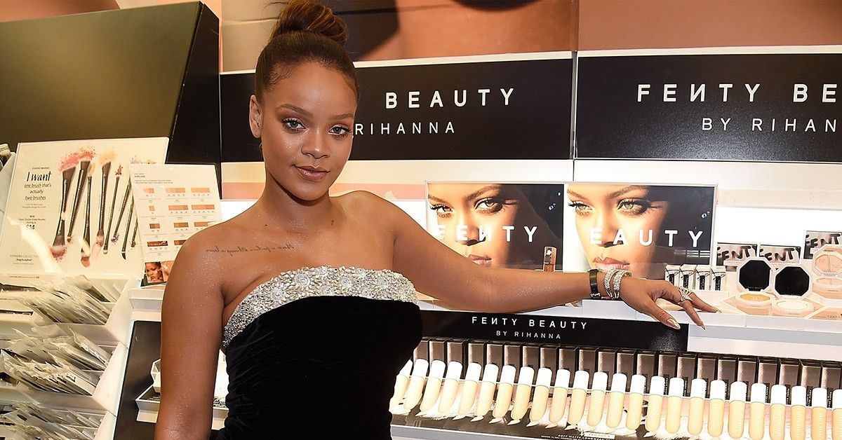 Rihanna at Sephora Next to Her Fenty Beauty Line