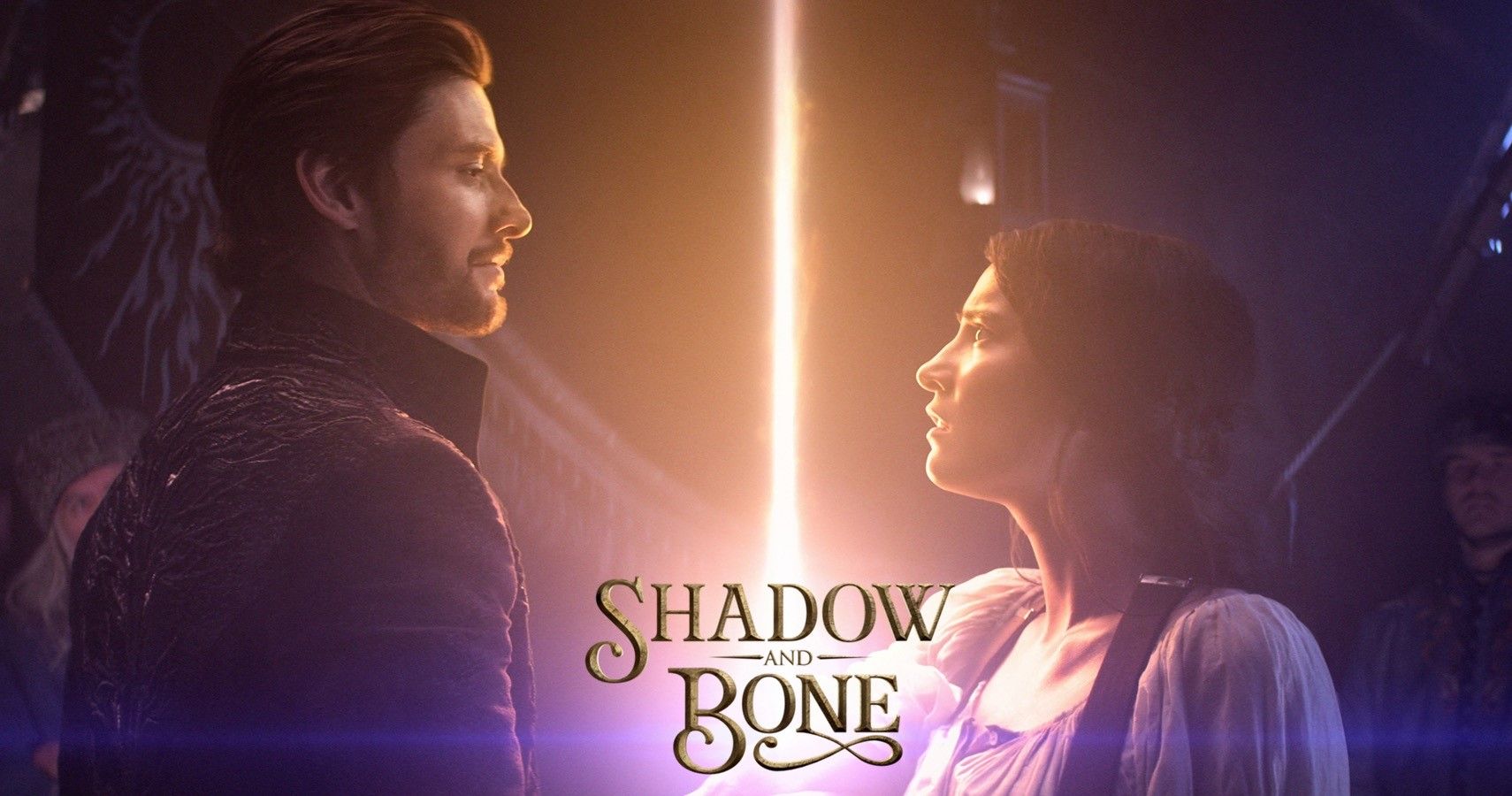 A screenshot from Shadow and Bone with the power of the Grishaverse. Characters are Alina and Darkling.