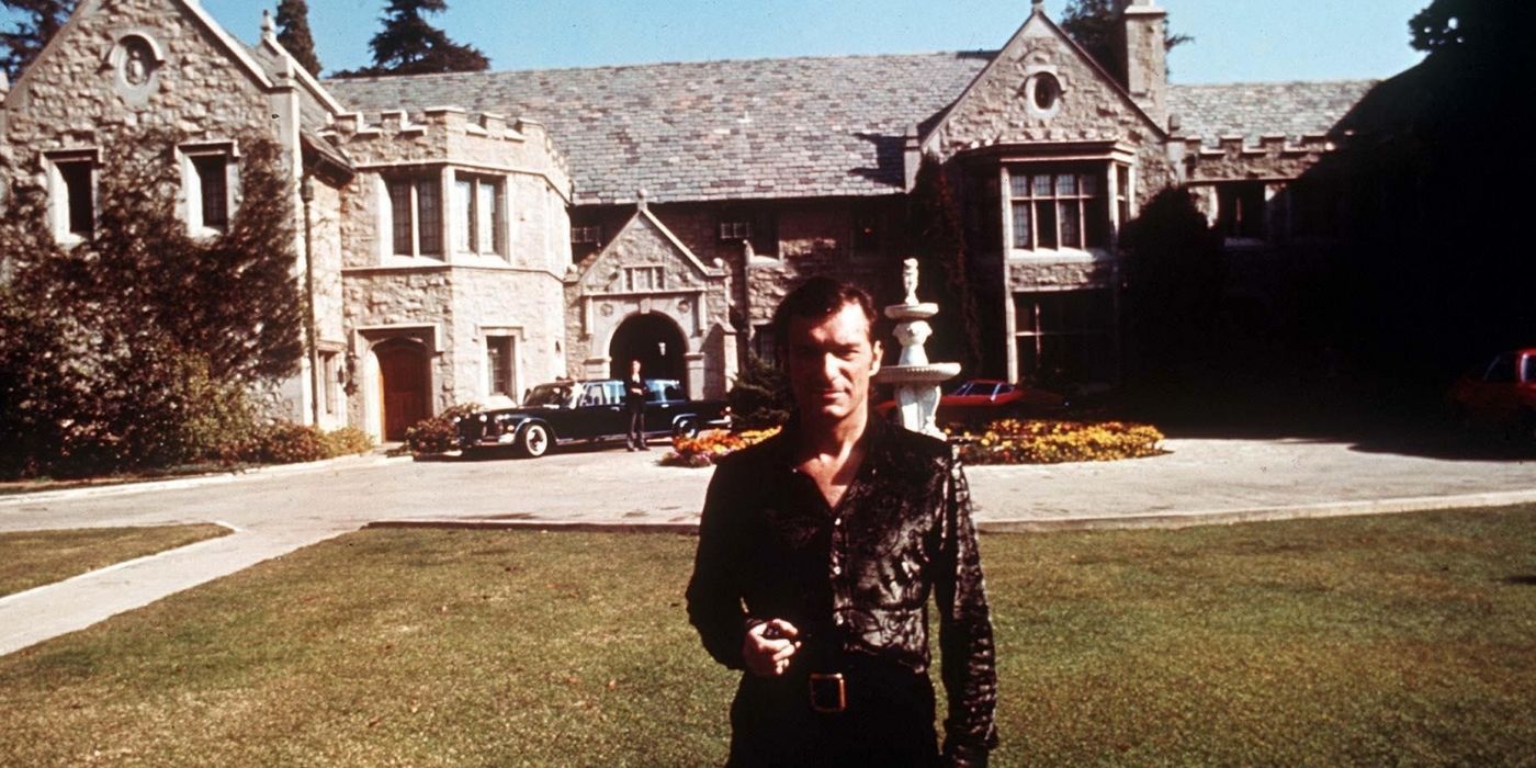 Hugh Hefner at the Playboy Mansion throwback