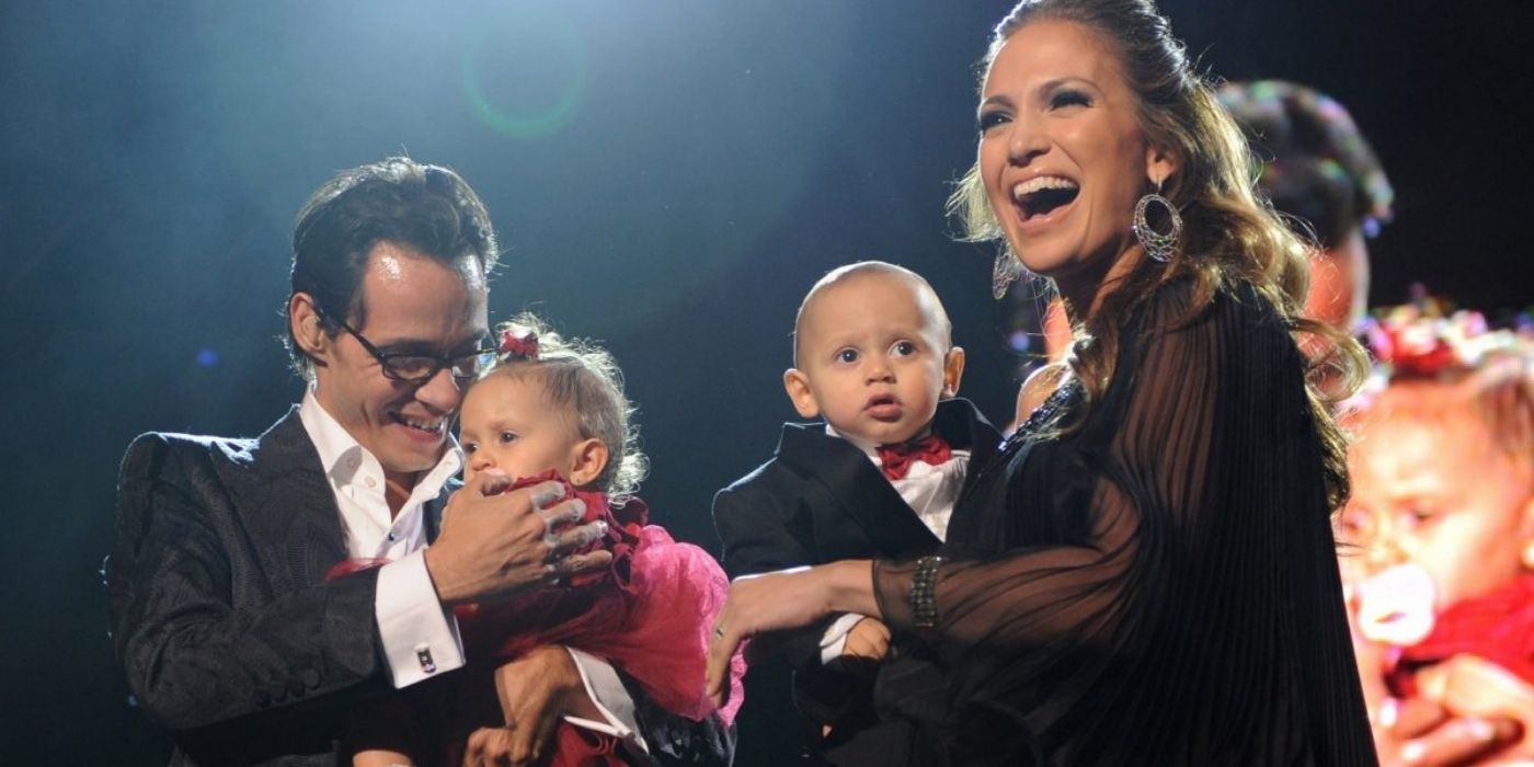 Marc Anthony and Jennifer Lopez with their infant twins