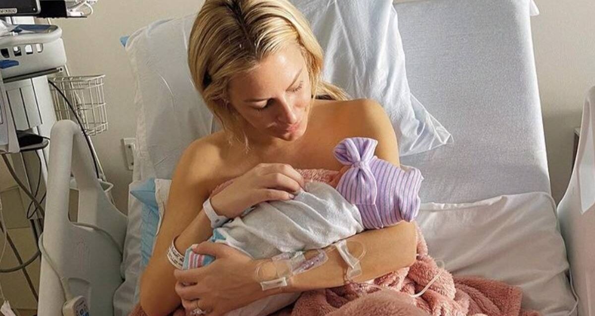 morgan stewart with her baby