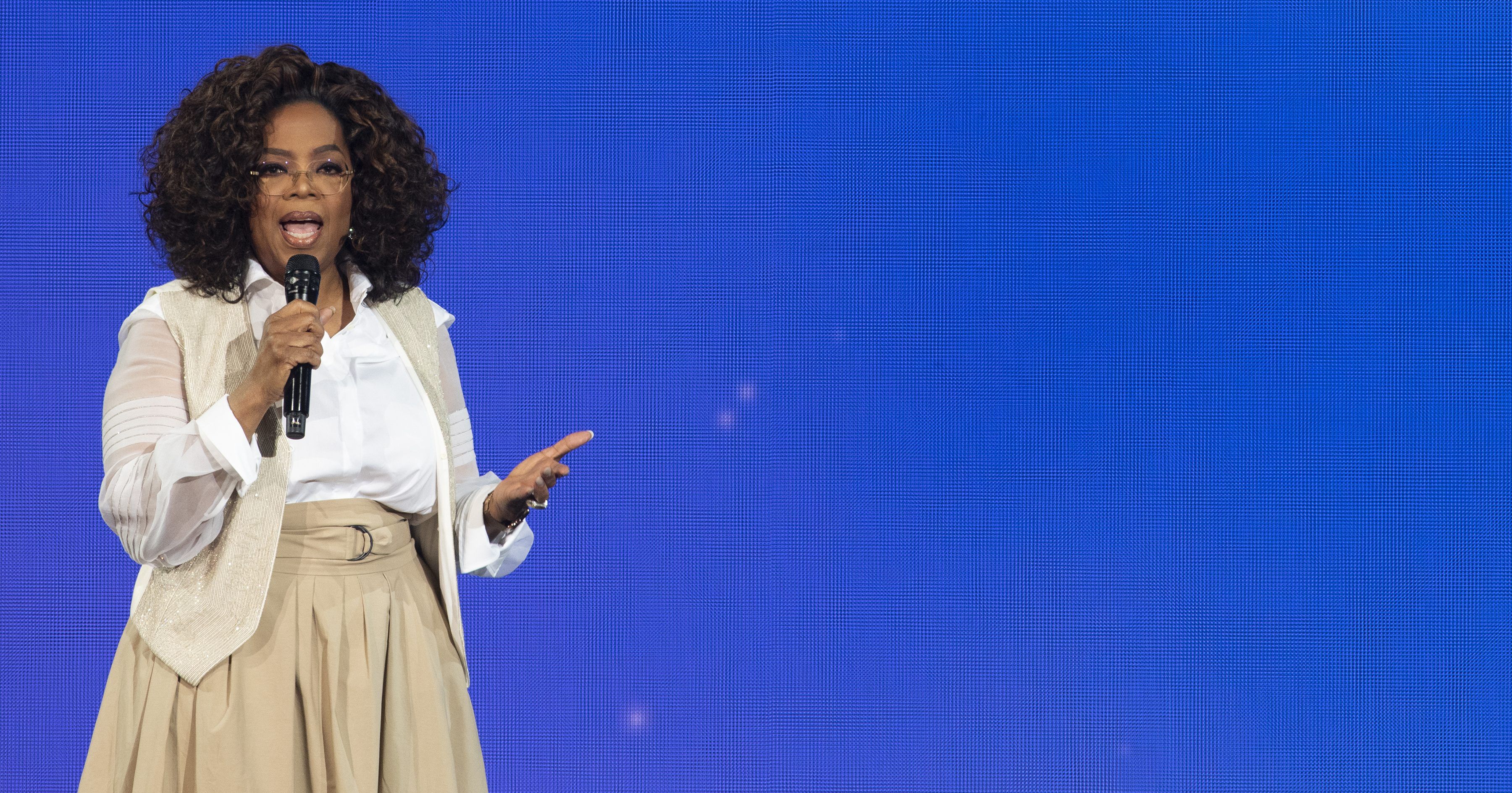 DENVER, COLORADO - MARCH 07: Oprah Winfrey speaks during Oprah's 2020 Vision: Your Life in Focus Tour presented by WW (Weight Watchers Reimagined) at Pepsi Center on March 07, 2020 in Denver, Colorado. (Photo by Tom Cooper/Getty Images)