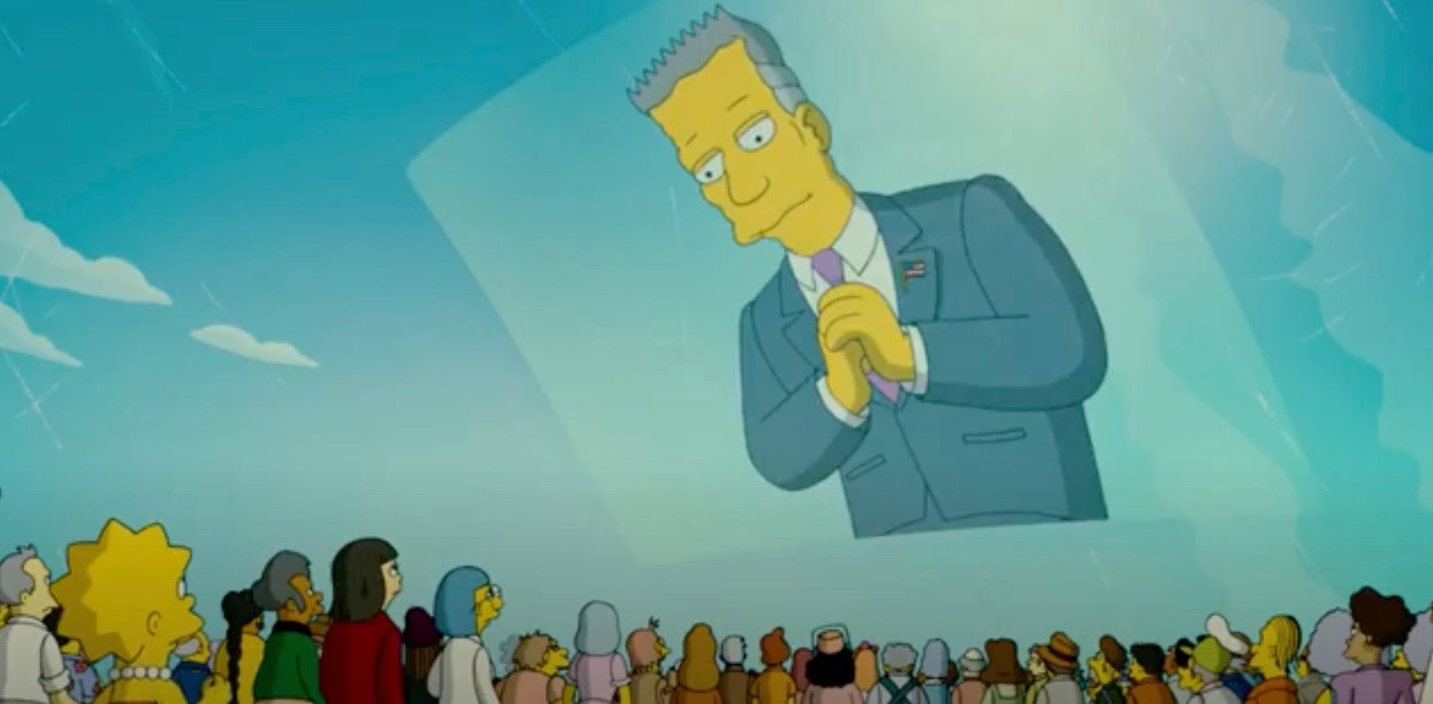 Russ Cargill on a big screen in The Simpsons Movie.