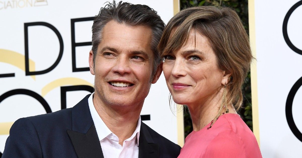 Timothy Olyphant and Alexis Knief at red carpet event for Golden Globes
