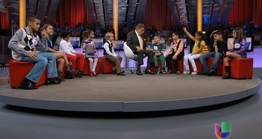 The show's host with children