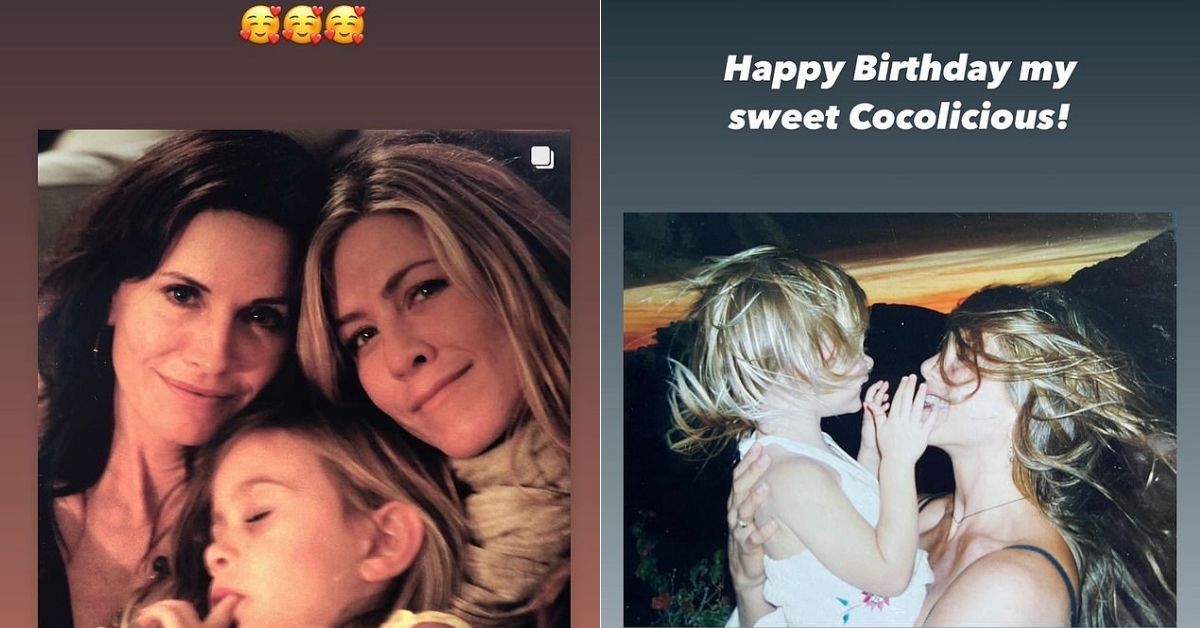 Courtney Cox Snuggling With Daughter Coco And Jennifer Aniston:Jennifer Aniston Holds Baby Coco