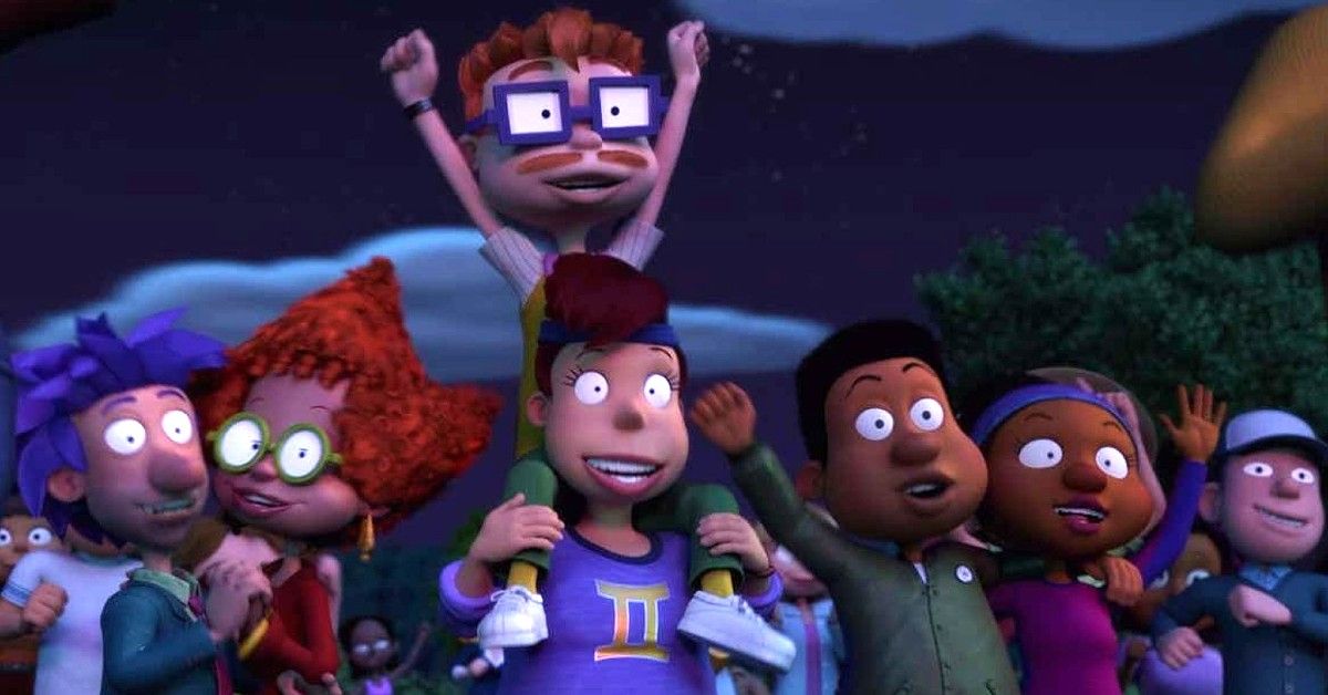 All the moms and dads standing together from Rugrats reboot