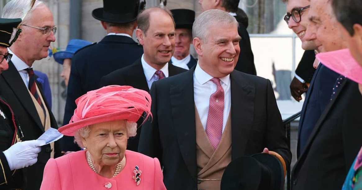 prince andrew with the queen