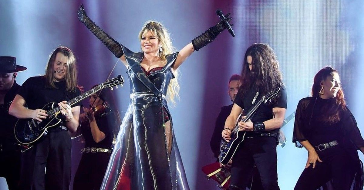 Shania Twain performing on stage