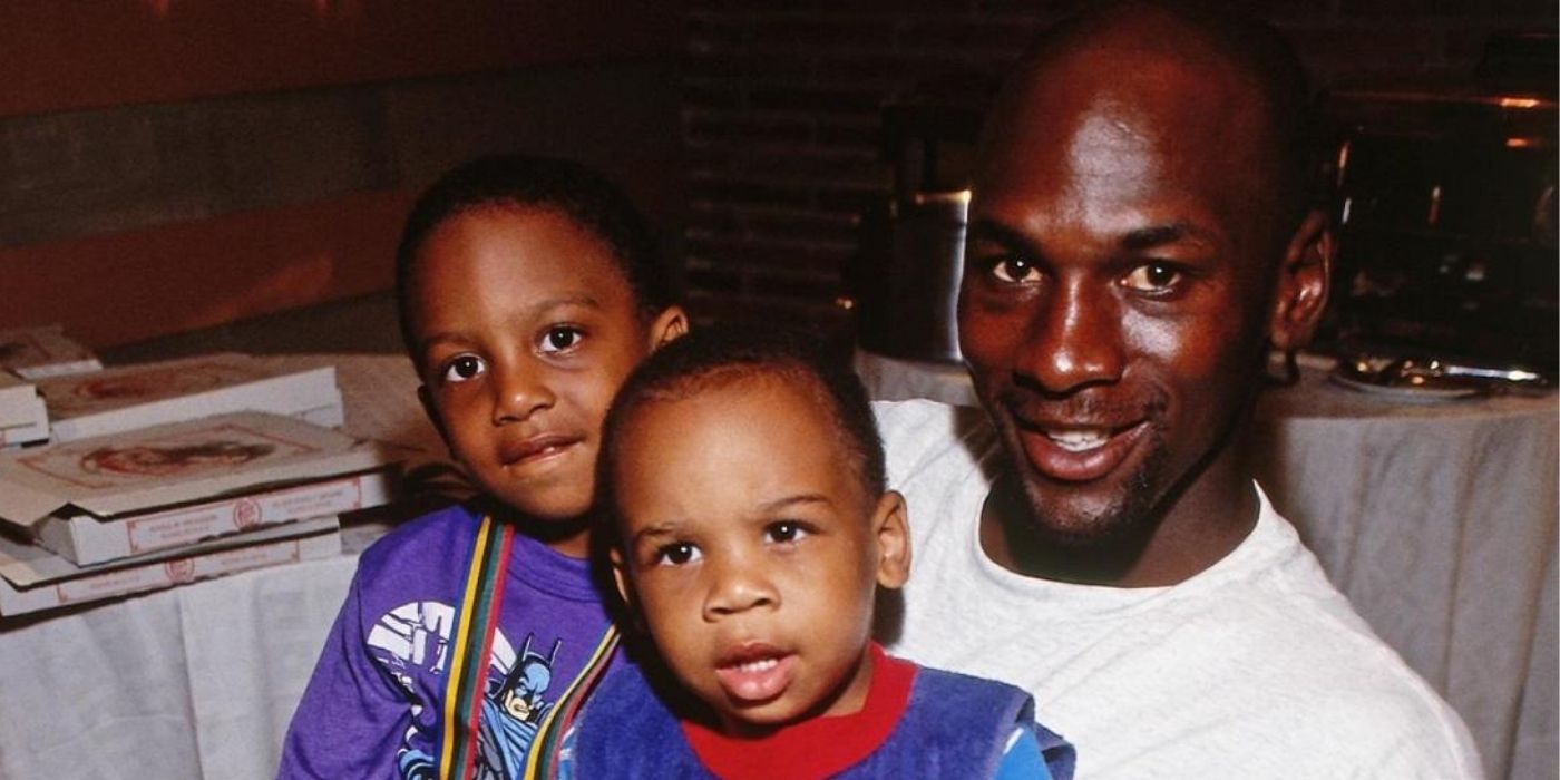 Michael Jordan with his two sons