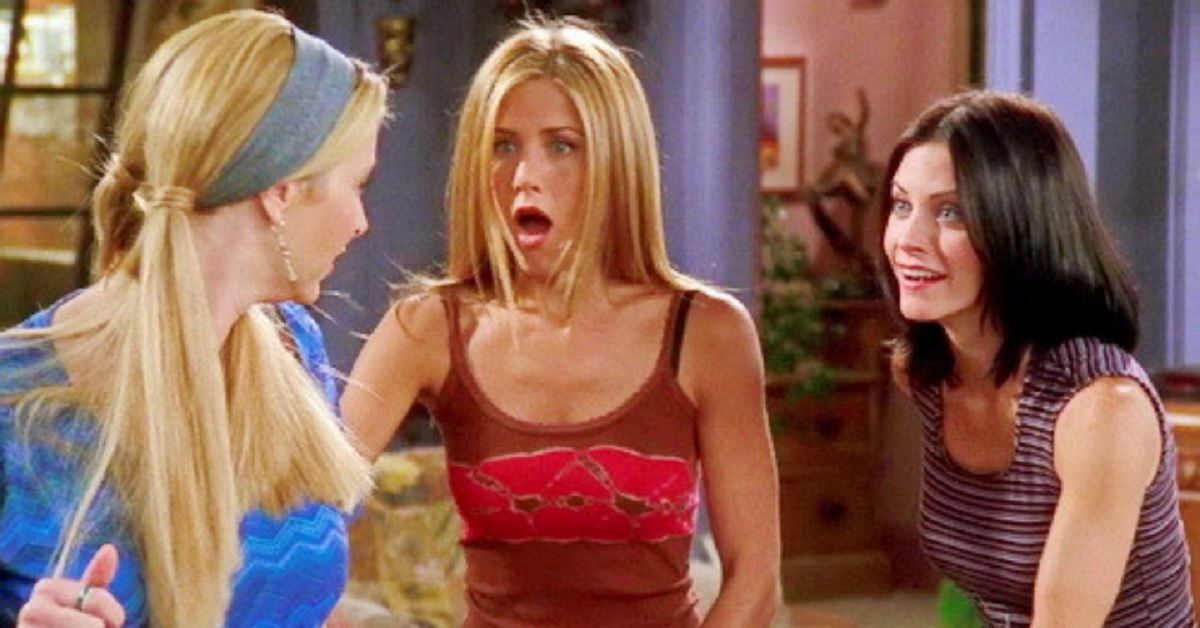 Lisa Kudrow, Jennifer Aniston and Courteney Cox on Friends