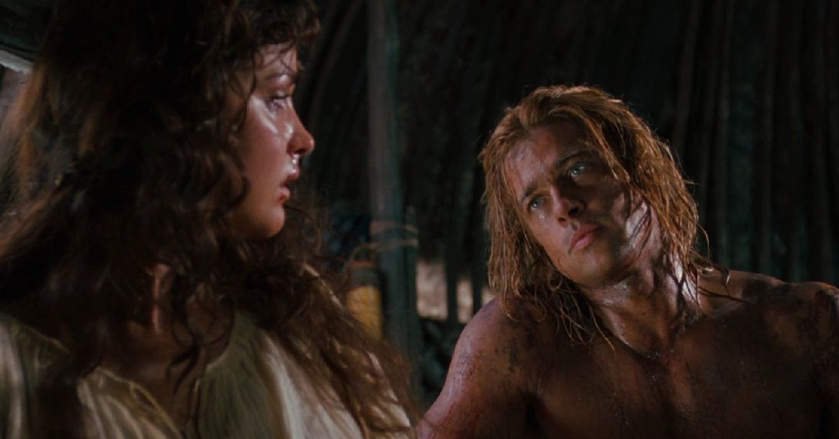 Brad Pitt and Rose Byrne in 'Troy'