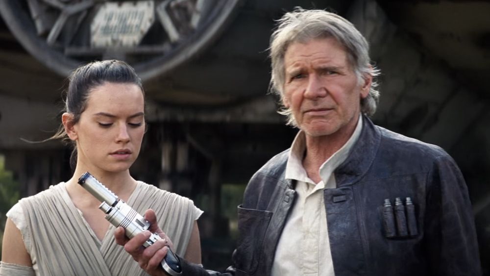Harrison Ford and Daisy Ridley in Star Wars