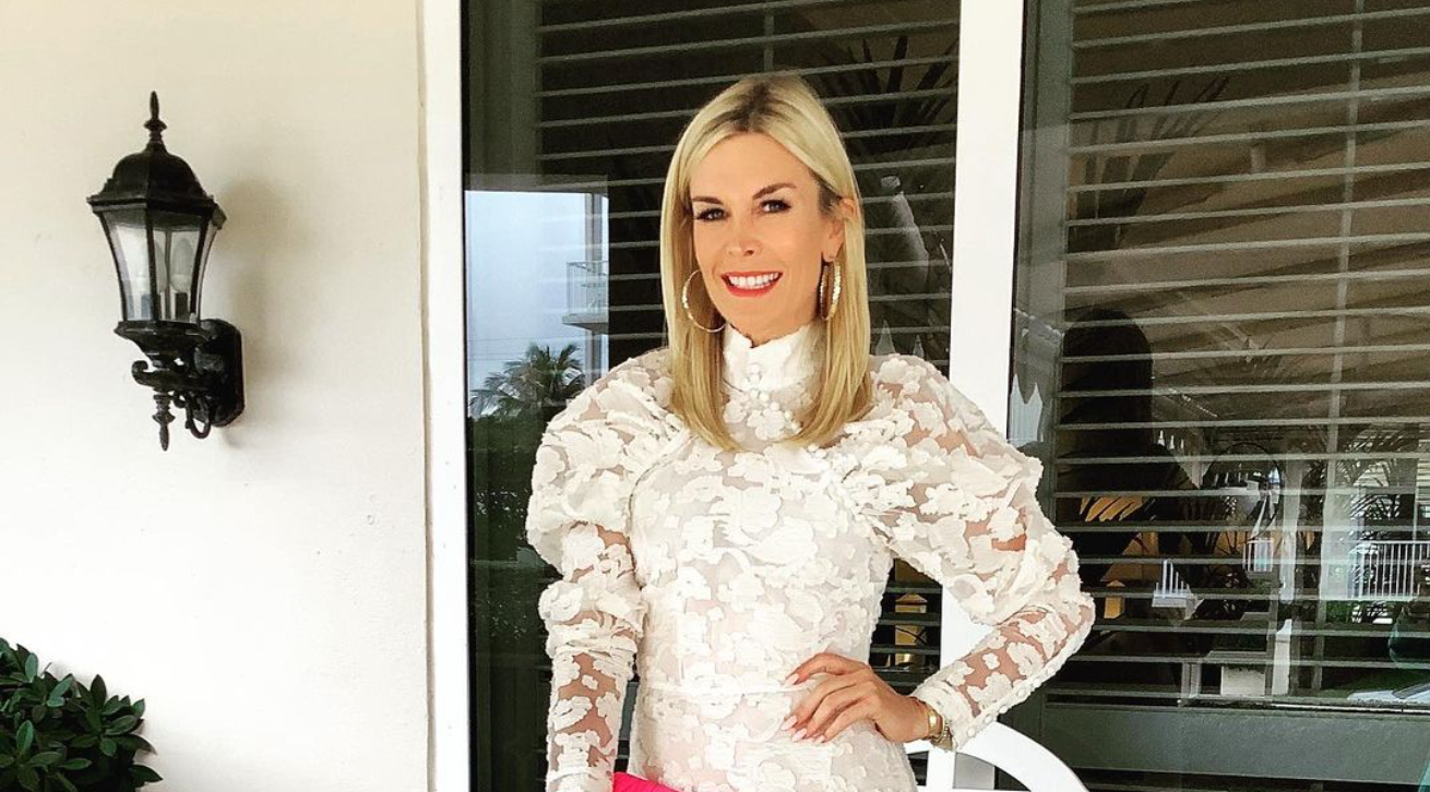 Tinsley Mortimer in a white dress