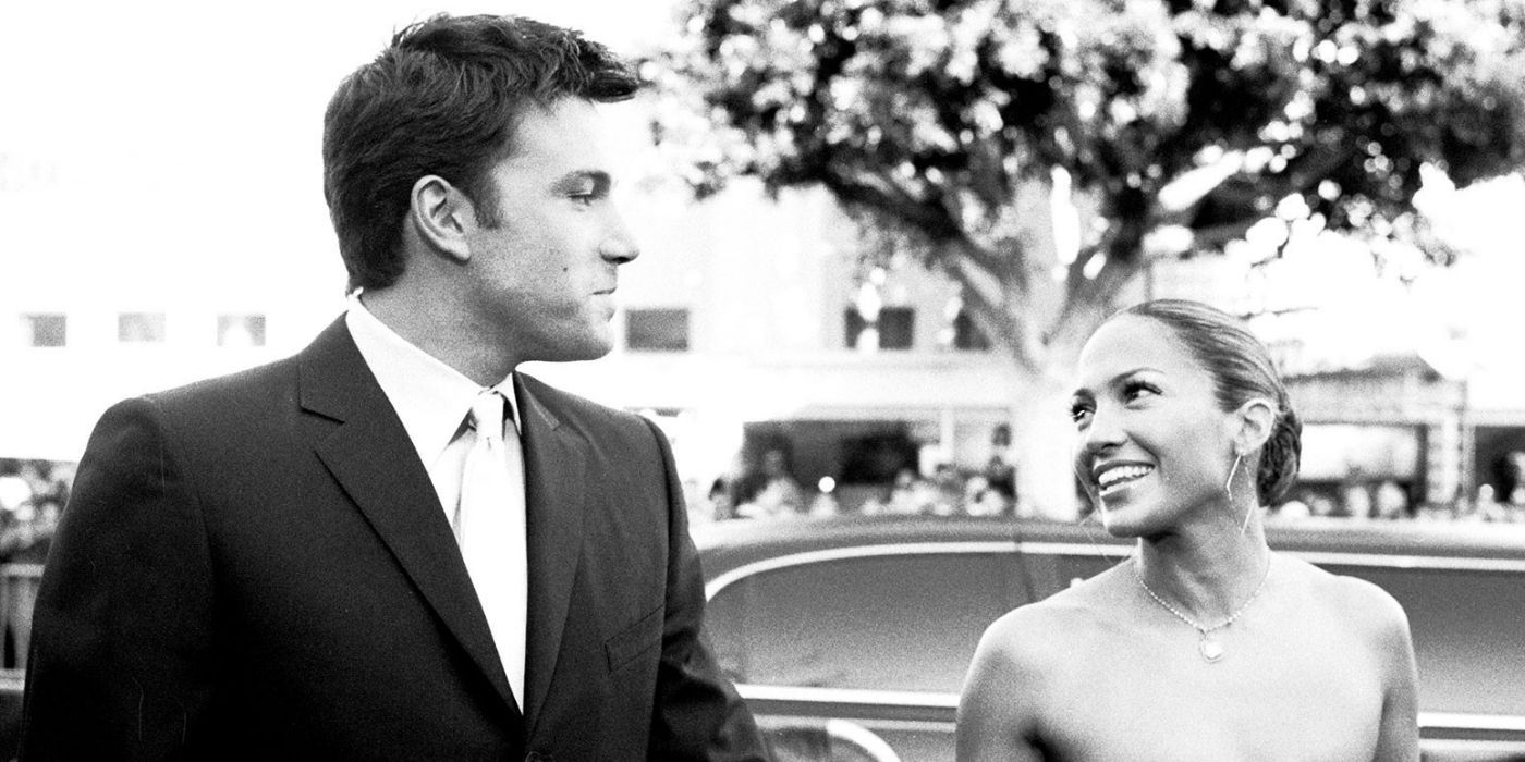 Ben Affleck and Jennifer Lopez throwback photo black and white