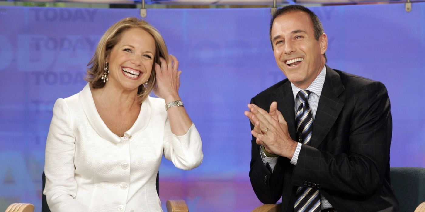 Katie Couric and Matt Lauer co-hosting 'The Today Show'