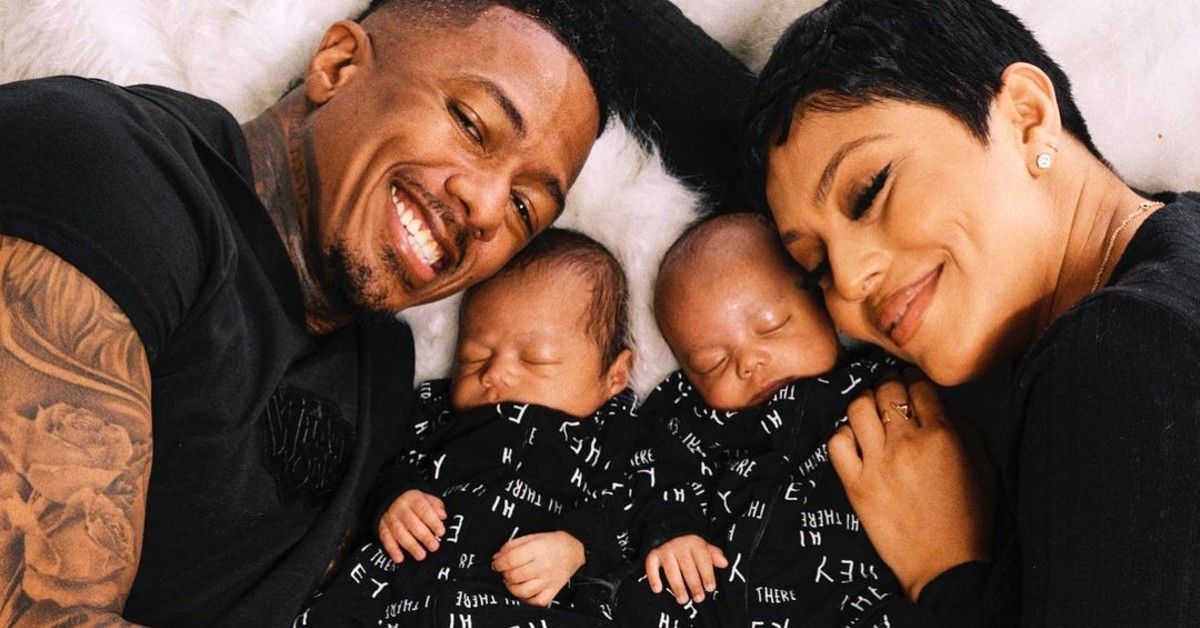 Nick Cannon with Abby De La Rosa and their twin babies
