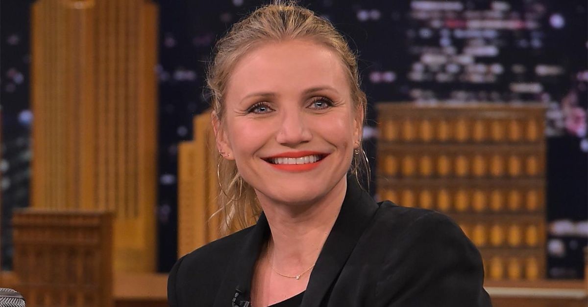 Cameron Diaz smiling with makeup on