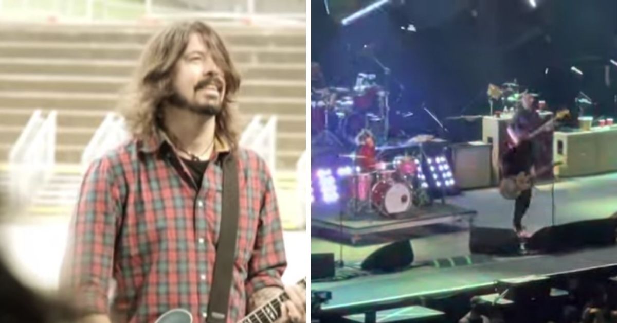 Images of David Grohl performing