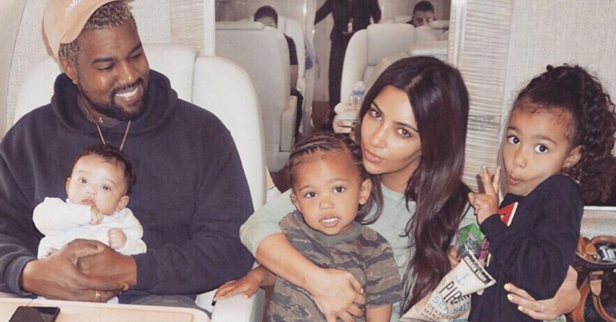 Kim Kardashian, Kanye West And Their Children