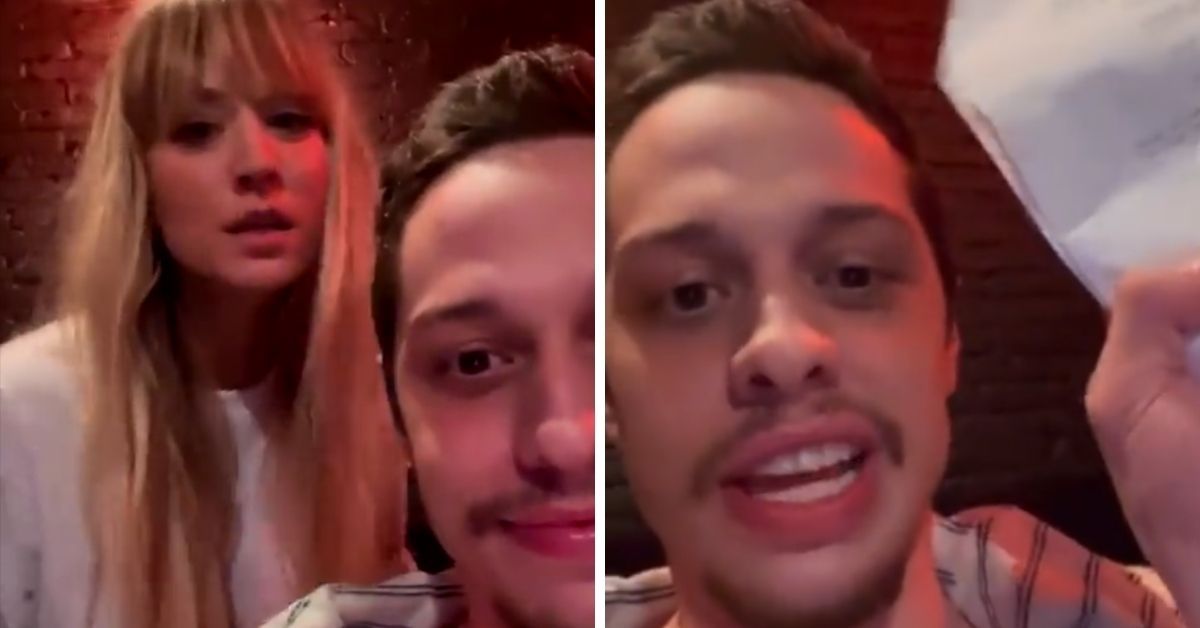 Screenshots of Kaley Cuoco and Pete Davidson hanging out