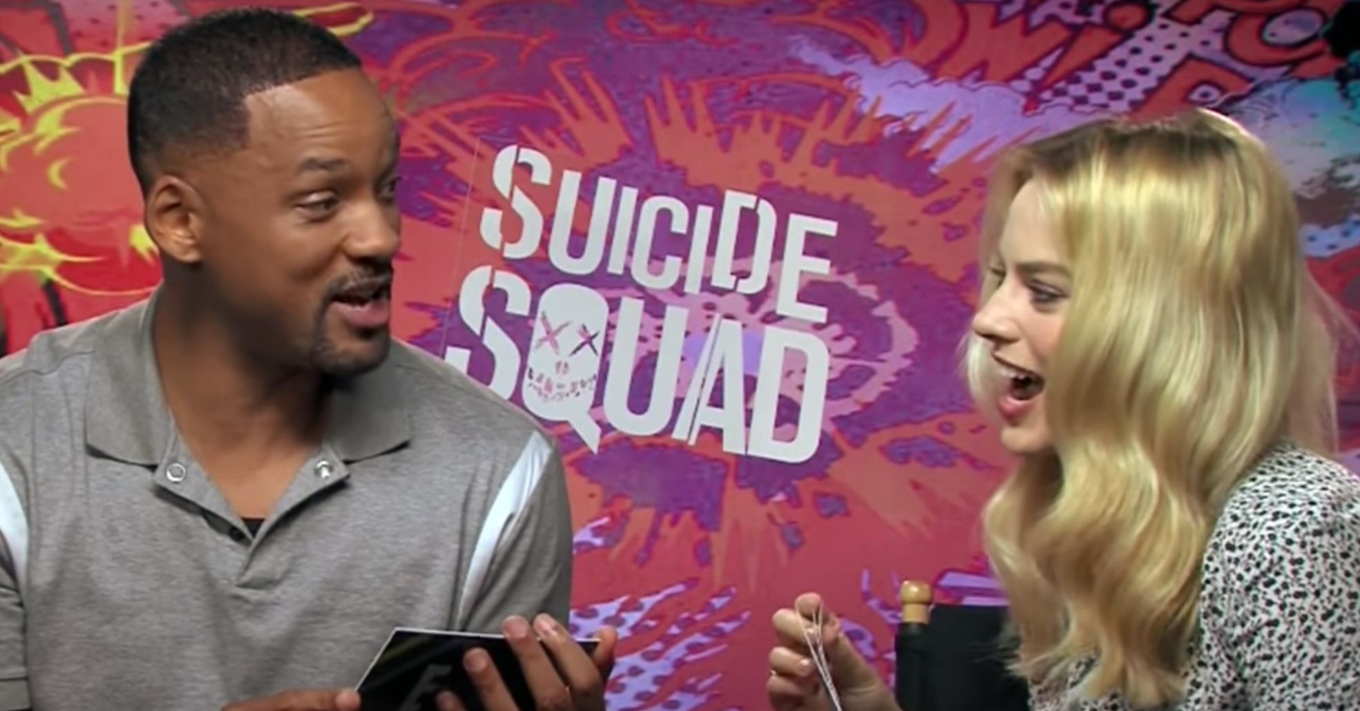 margot robbie and will smith interviewing each other
