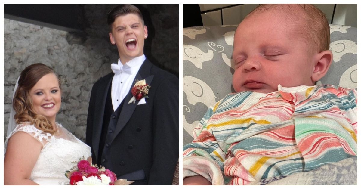 Split image of Catelynn Lowell and Tyler Baltierra and their baby girl Rya