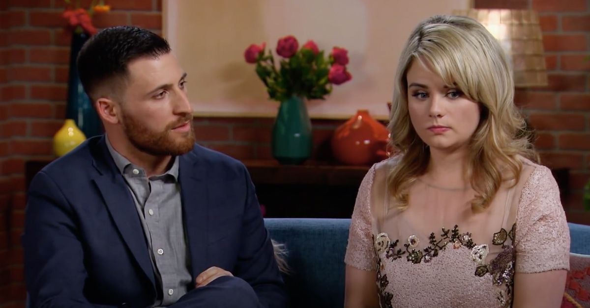 Kate Sisk and Luke Cuccurullo talking at the Married at First Sight reunion.
