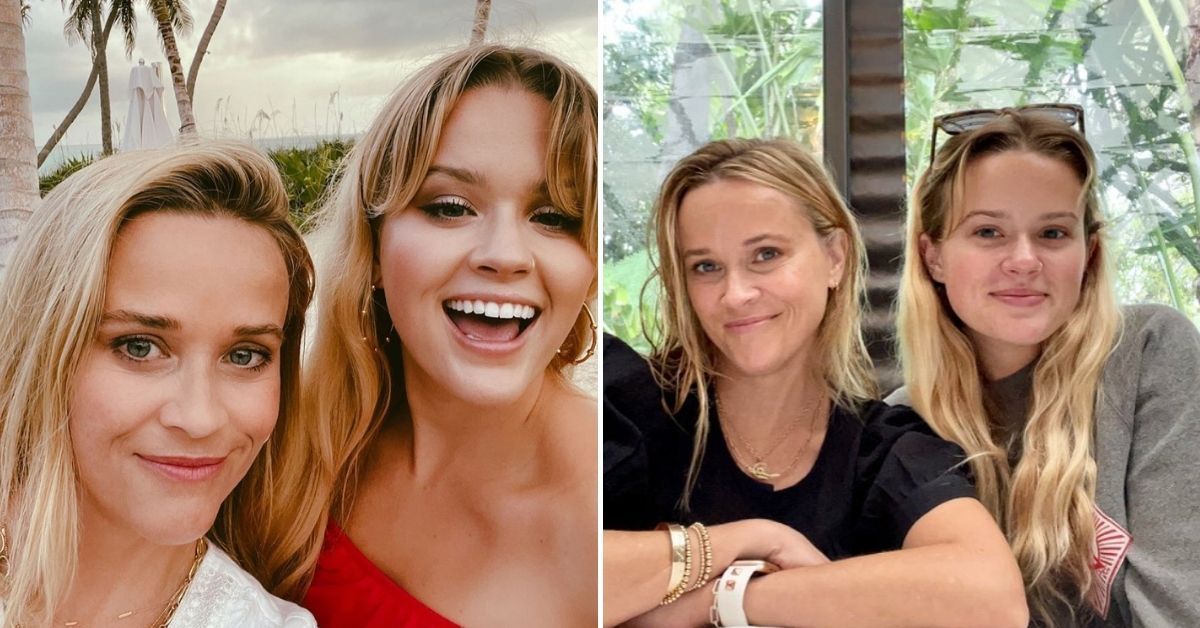 Reese Witherspoon poses with her lookalike Daughter Ava in two different images