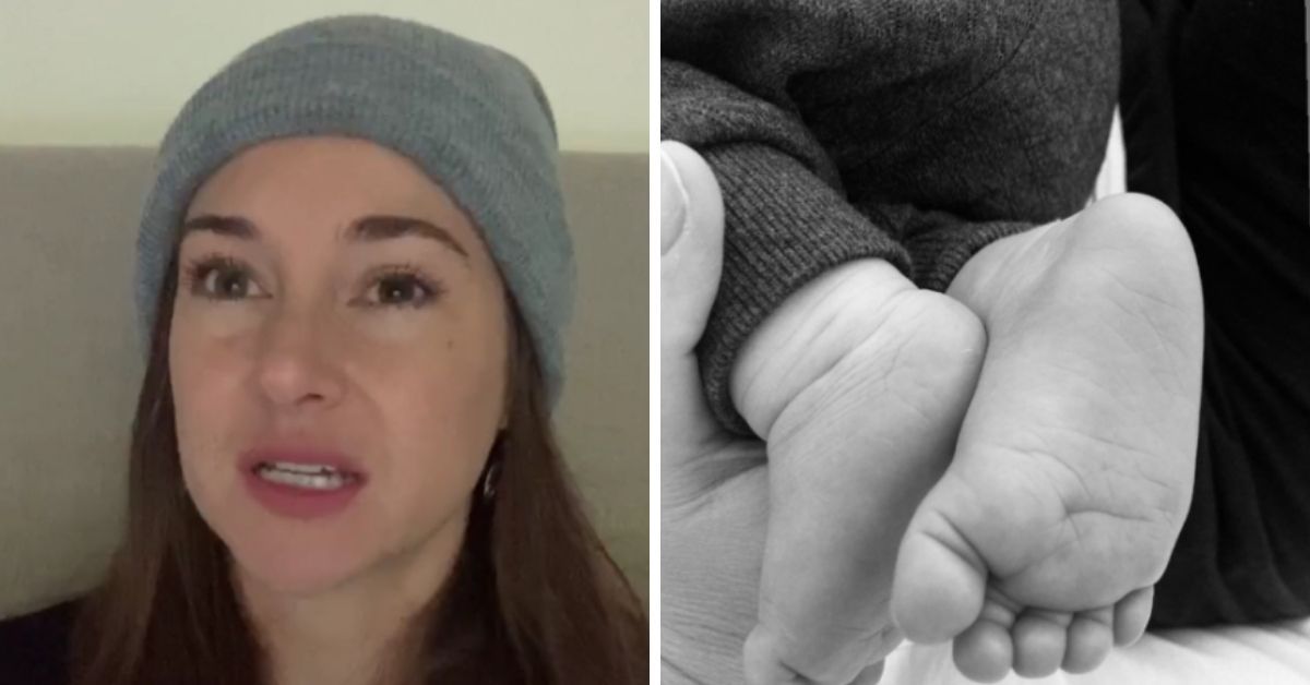 images of Shailene Woodley and her post about baby feet