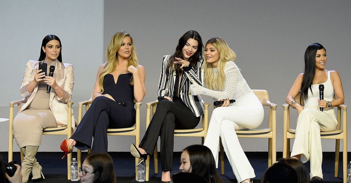 The five Kardashian sisters being interviewed as part of a Q and A session