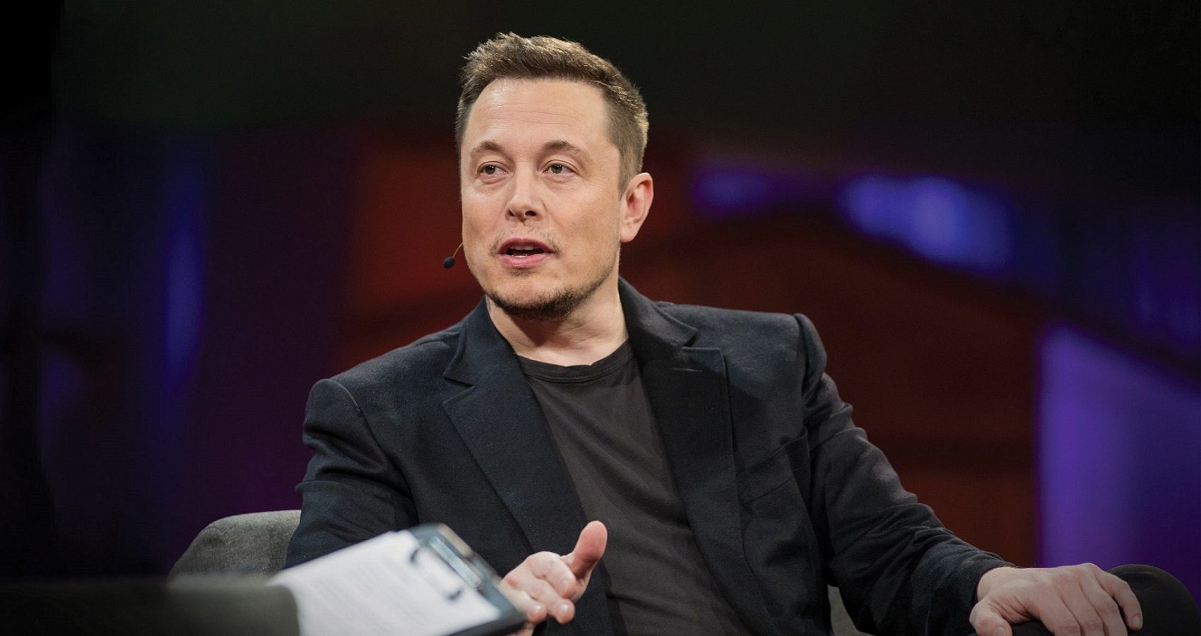 Elon Musk On Stage speaking at TED talk