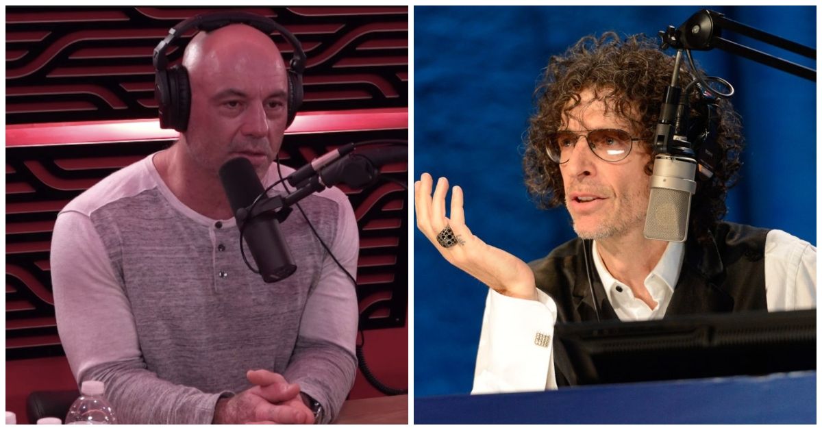 Joe Rogan and Howard Stern speaking on air as part of their respective radio shows