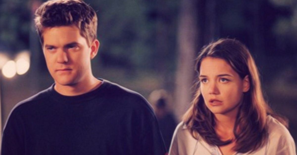 Joshua Jackson as Pacey and Katie Holmes as Joey on Dawson's Creek