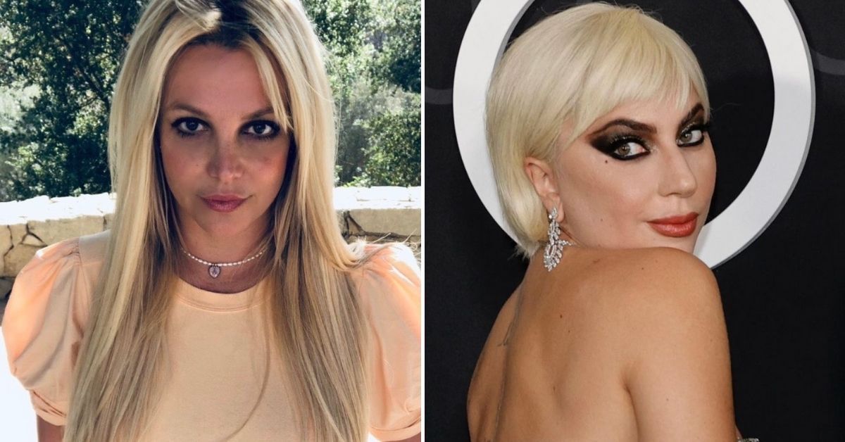 Britney Spears poses for a selfie, Lady Gaga at the House of Gucci premiere