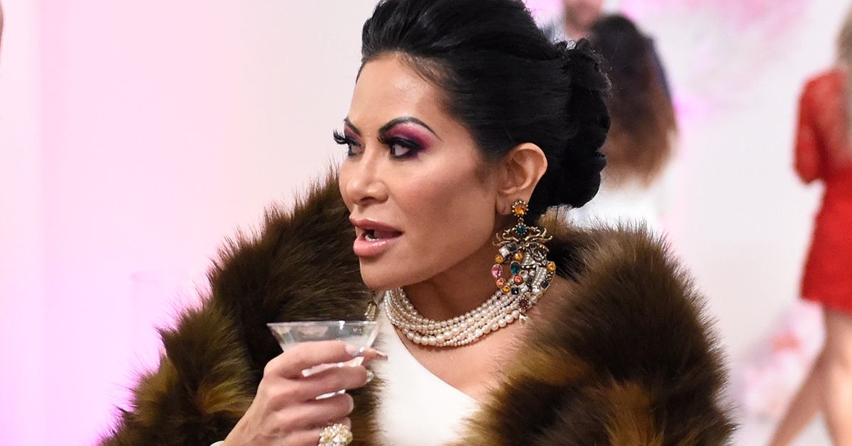 Jen Shah Wearing fur coat drinking Champagne rhoslc