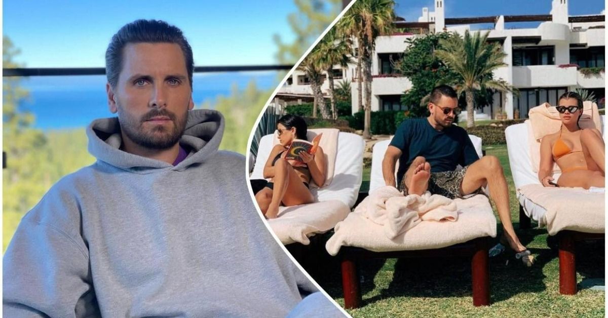 Scott Disick lounging outdoors with his exes