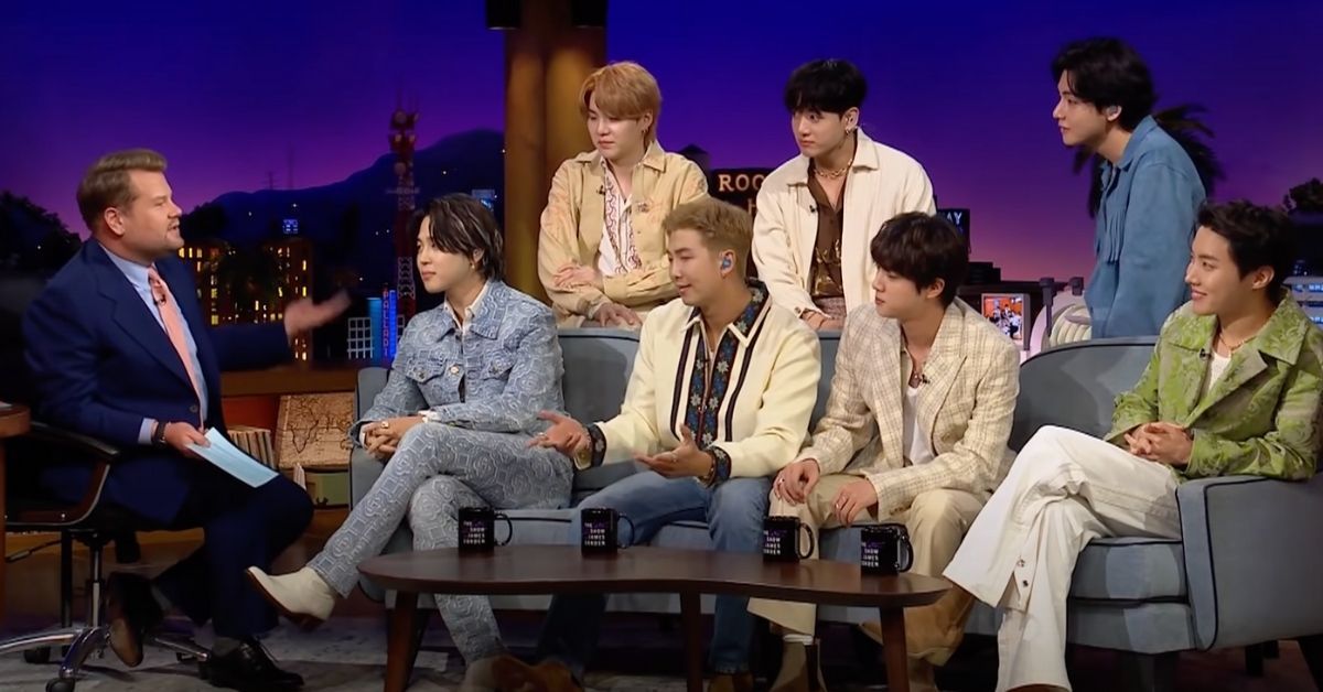 South Korean K-pop band BTS on James Corden's talk show