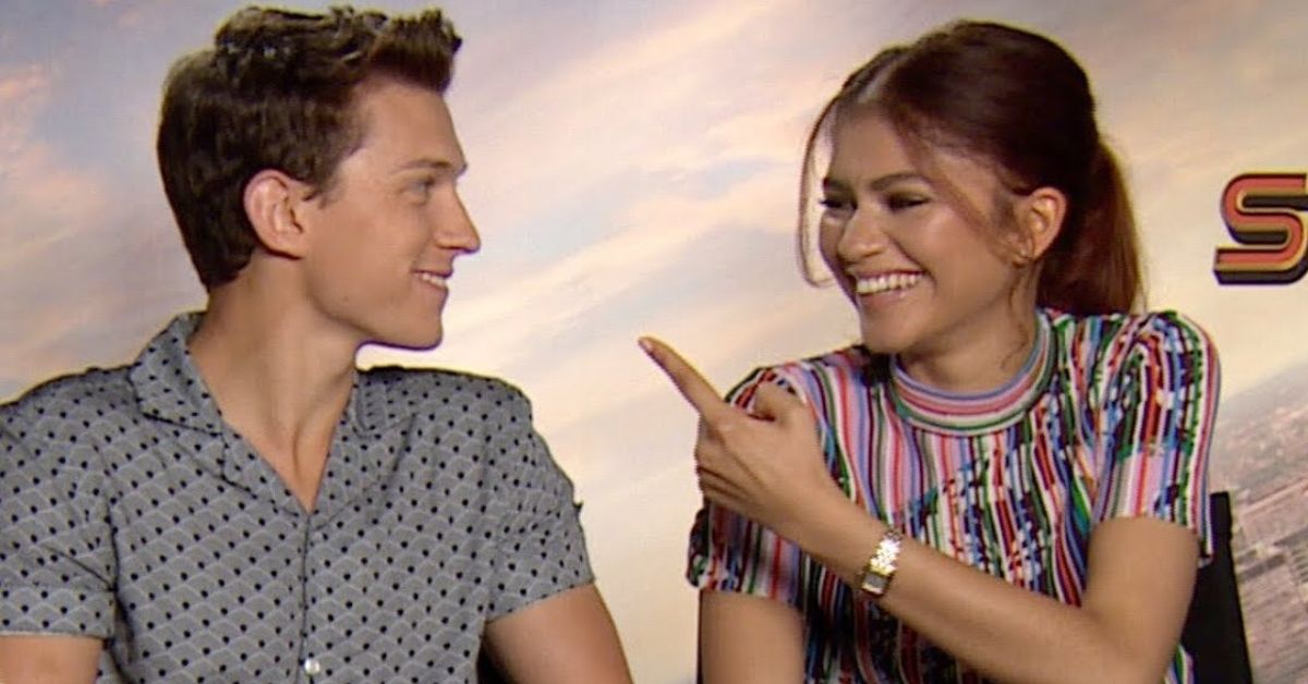 Zendaya and Tom Holland in an interview together for the new Spider-Man film