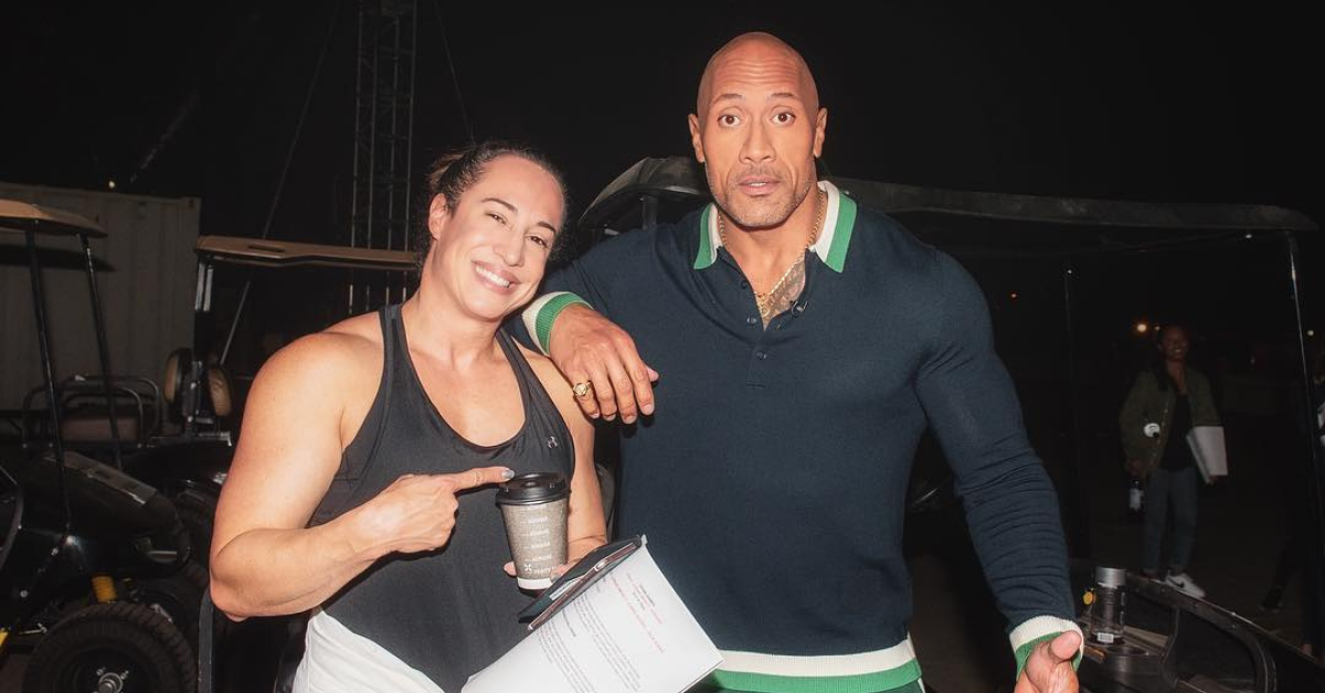 dwayne johnson and dany garcia on-set at 3am Instagram post behind the scenes