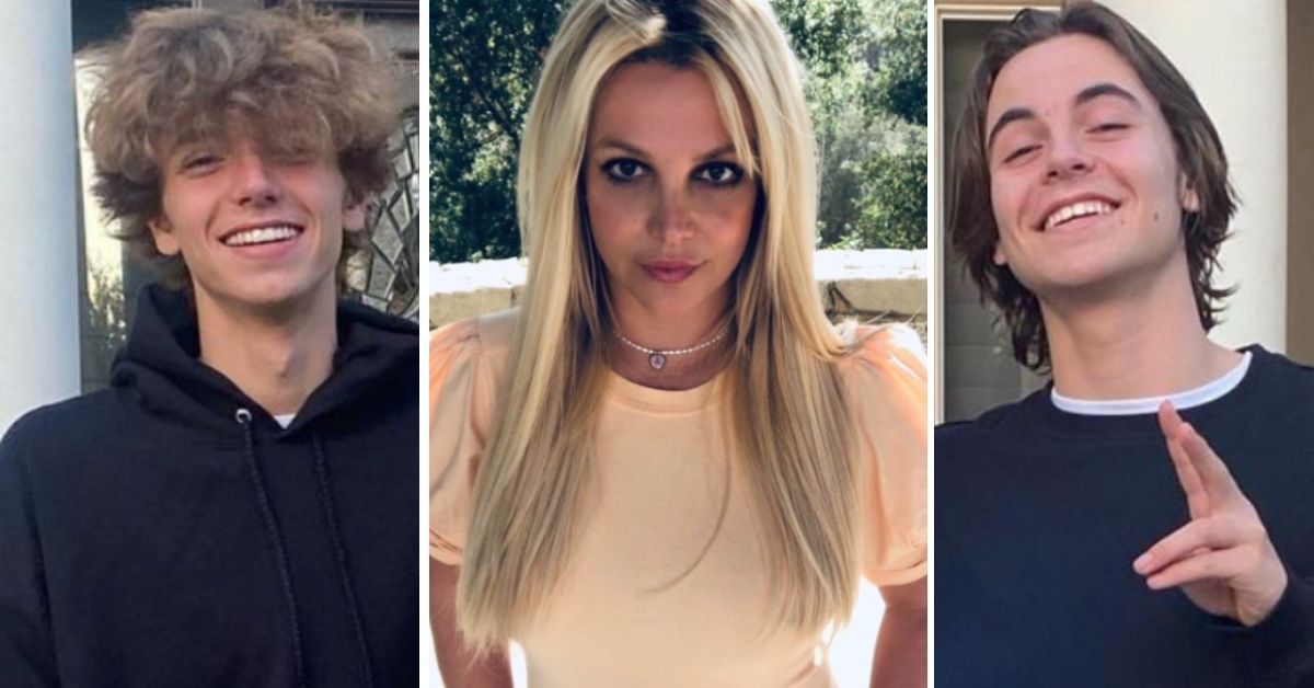 Britney Spears poses in Instagram picture while Jayden James and Sean Preston smile at the camera