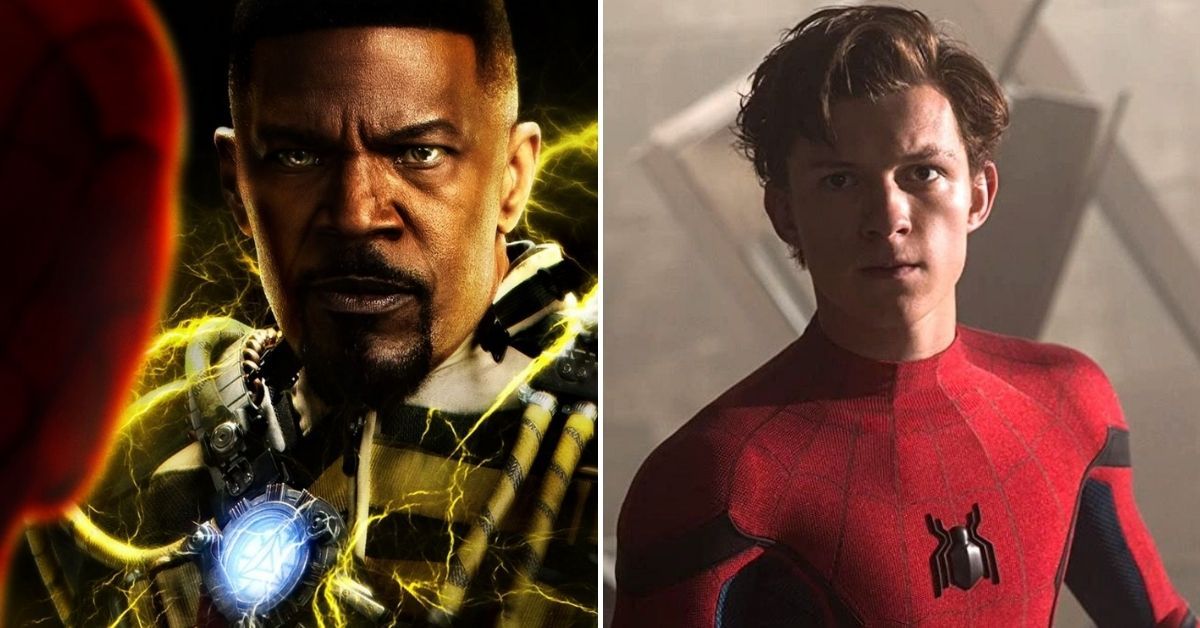 Actors Jamie Foxx and Tom Holland as Spider-Man: No Way Home