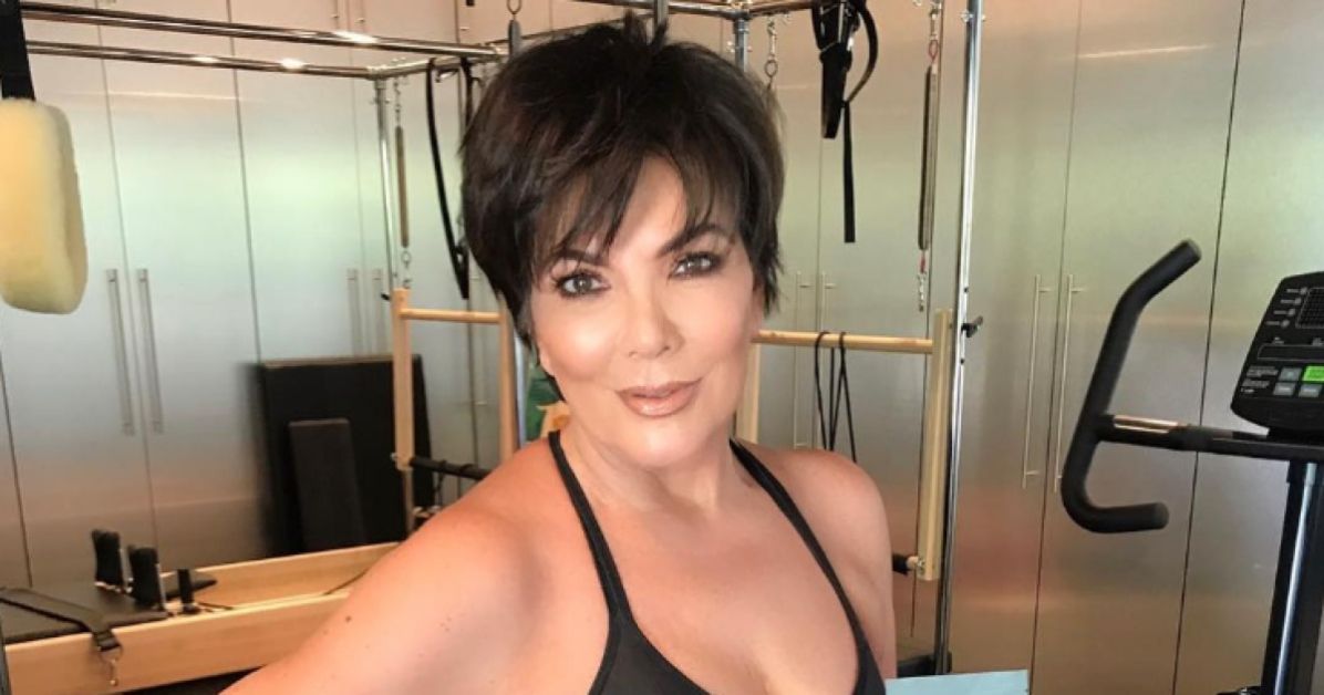 Kris Jenner poses in the gym on Instagram