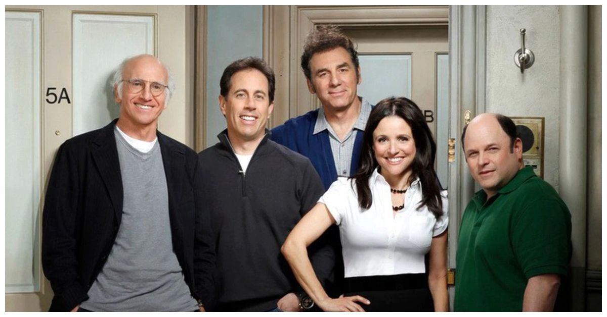 Larry David and the cast of Seinfeld on the reunion episode of Curb 