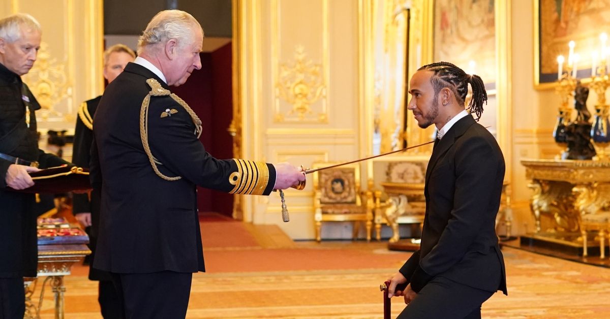 Lewis Hamilton Gets Knighted by Prince Charles at the palace