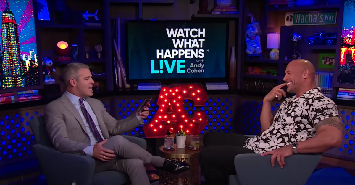 andy cohen asks dwayne johnson a question about vin diesel on watch what happens live