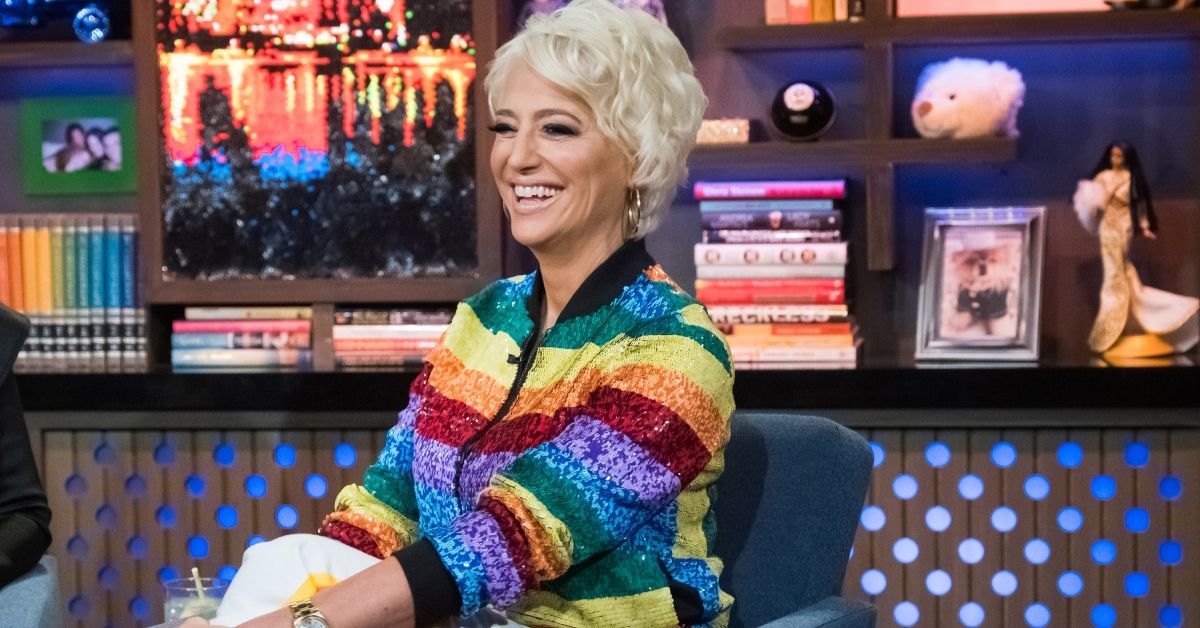 Dorinda Medley smiling while appearing on Bravo's Watch What Happens Live With Andy Cohen