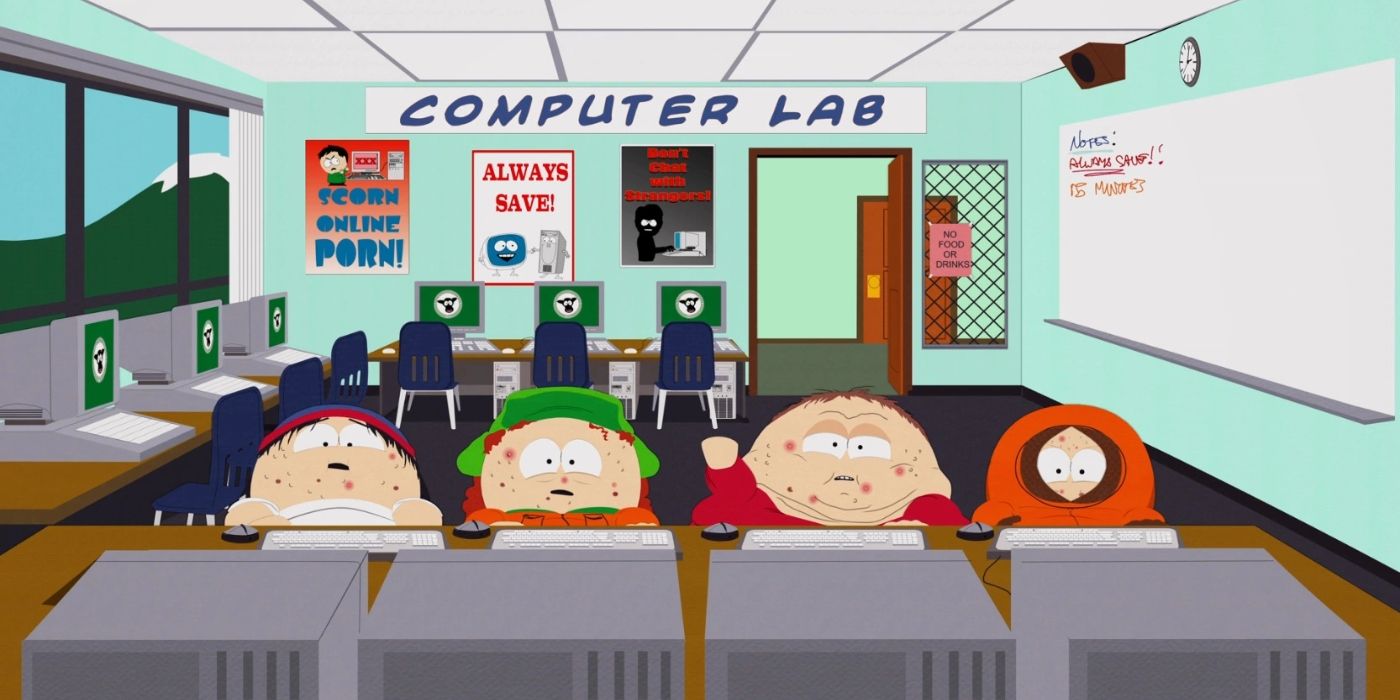 The main characters of South Park in the episode 
