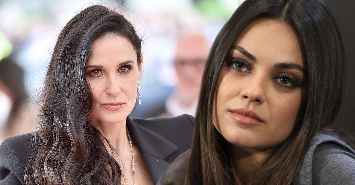 Mila Kunis and Demi Moore both dressed in black as they feud over Ashton Kutcher